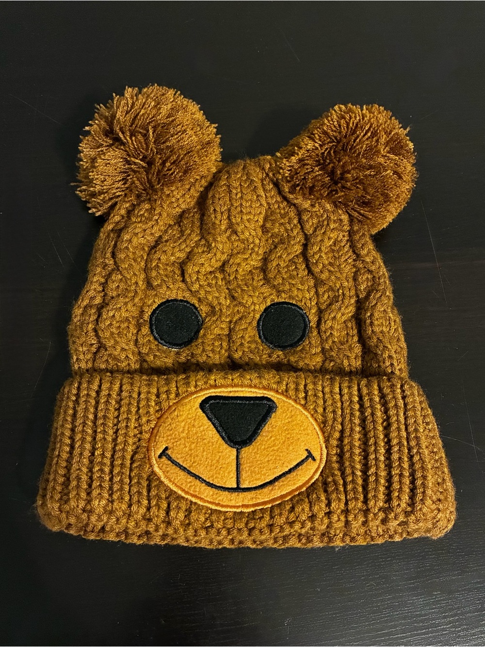 Graeter’s Teddy Bear knit hat with pom pom ears